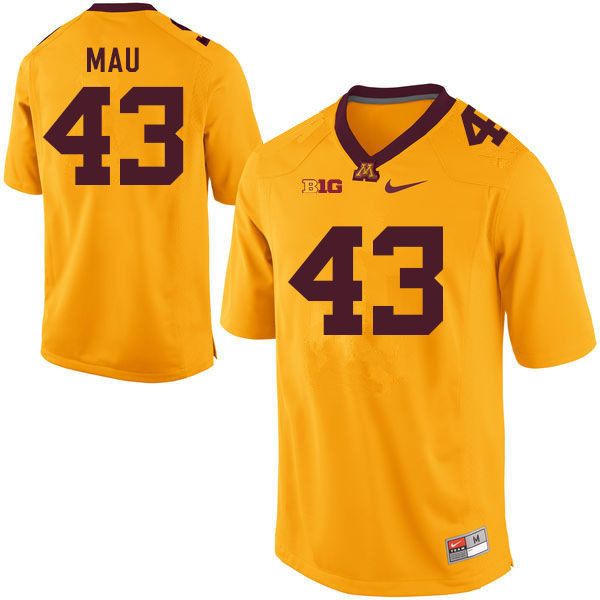 Men #43 Eli Mau Minnesota Golden Gophers College Football Jerseys Sale-Gold